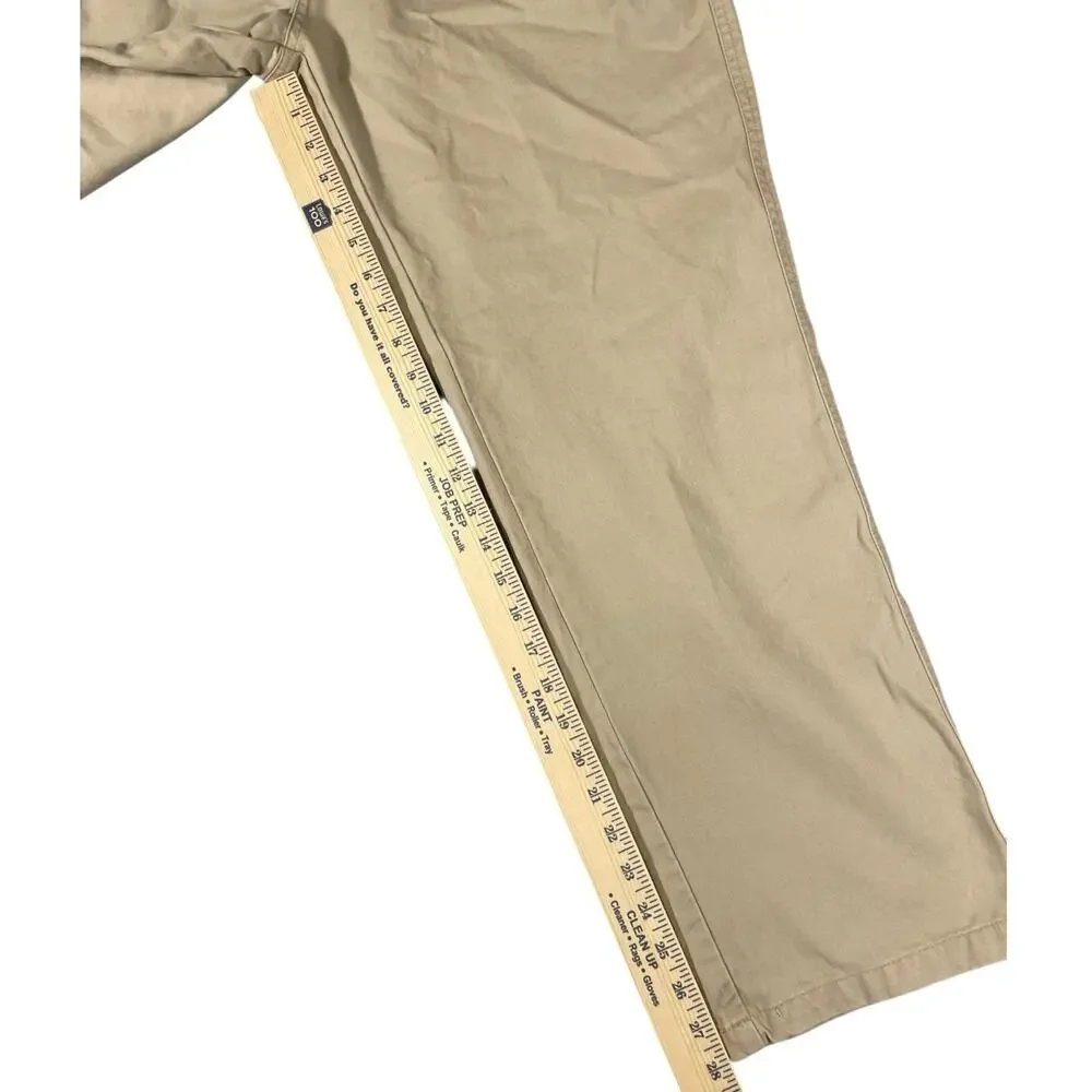 Men's Elastic Waist Khaki‎ Pants 36x30 Beige Casual Comfort Stretch Unbranded